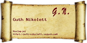 Guth Nikolett névjegykártya